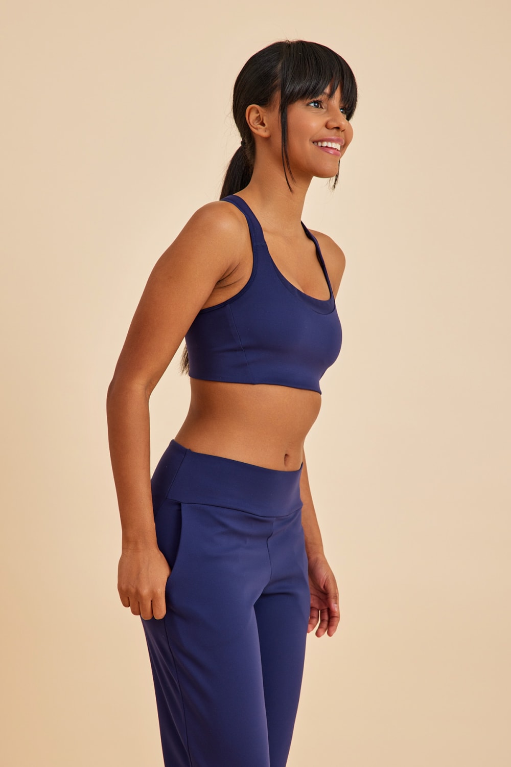 Amarelle-Sportive Lacivert Light Touch Bilekten Lastikli Jogger Eşofman Alt-Eşofman-7-fleurdirect.live