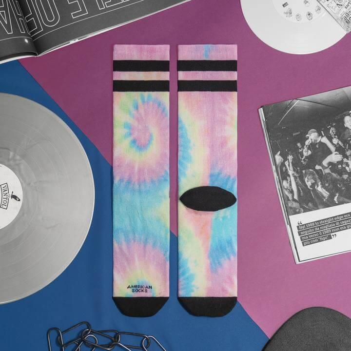 American Socks Tie Dye Pastel Mid High Unisex Çorap