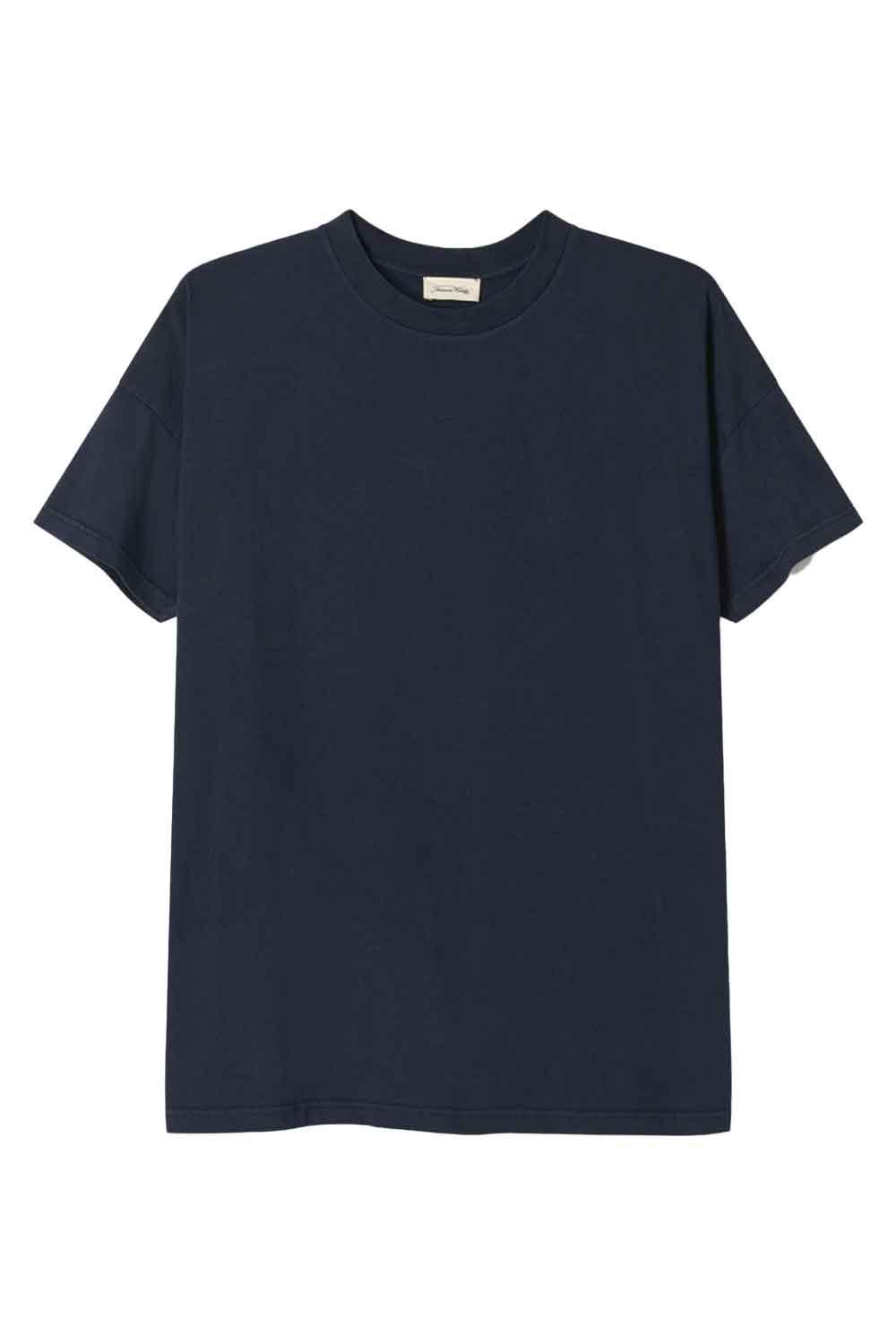American Vintage-T-Shirt MC Col Rond Navy Vintage-T-Shirts-1-fleurdirect.live