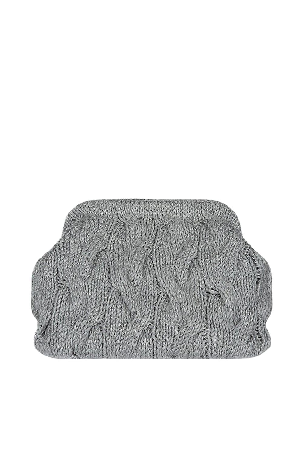 Amour Et Naturel-Iva Simli Yun Clutch Gri-Bel Çantası-1-fleurdirect.live