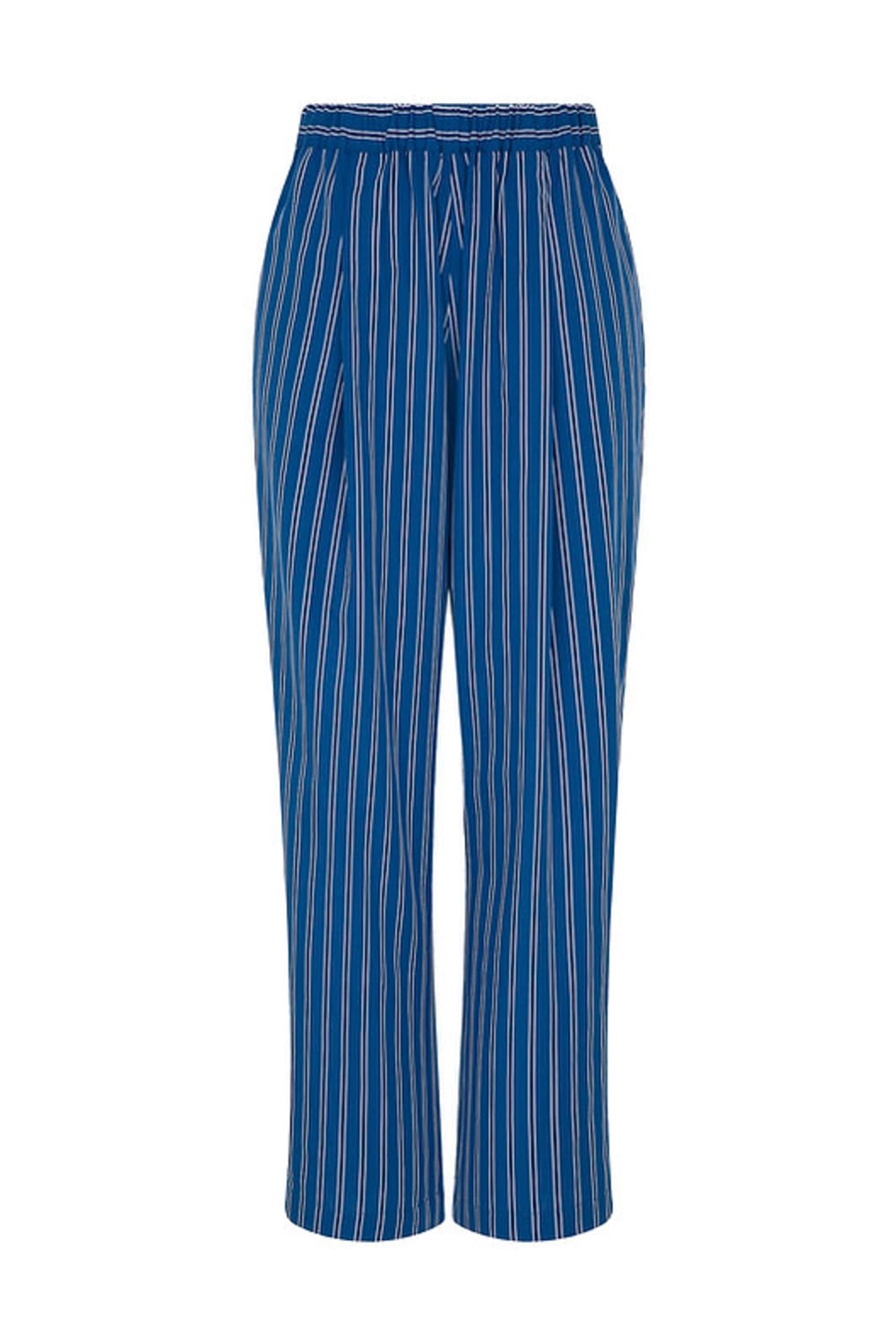 Amour Et Naturel-Lacivert Çizgili Beli Lastikli Bol Pantolon-Pantolon-1-fleurdirect.live
