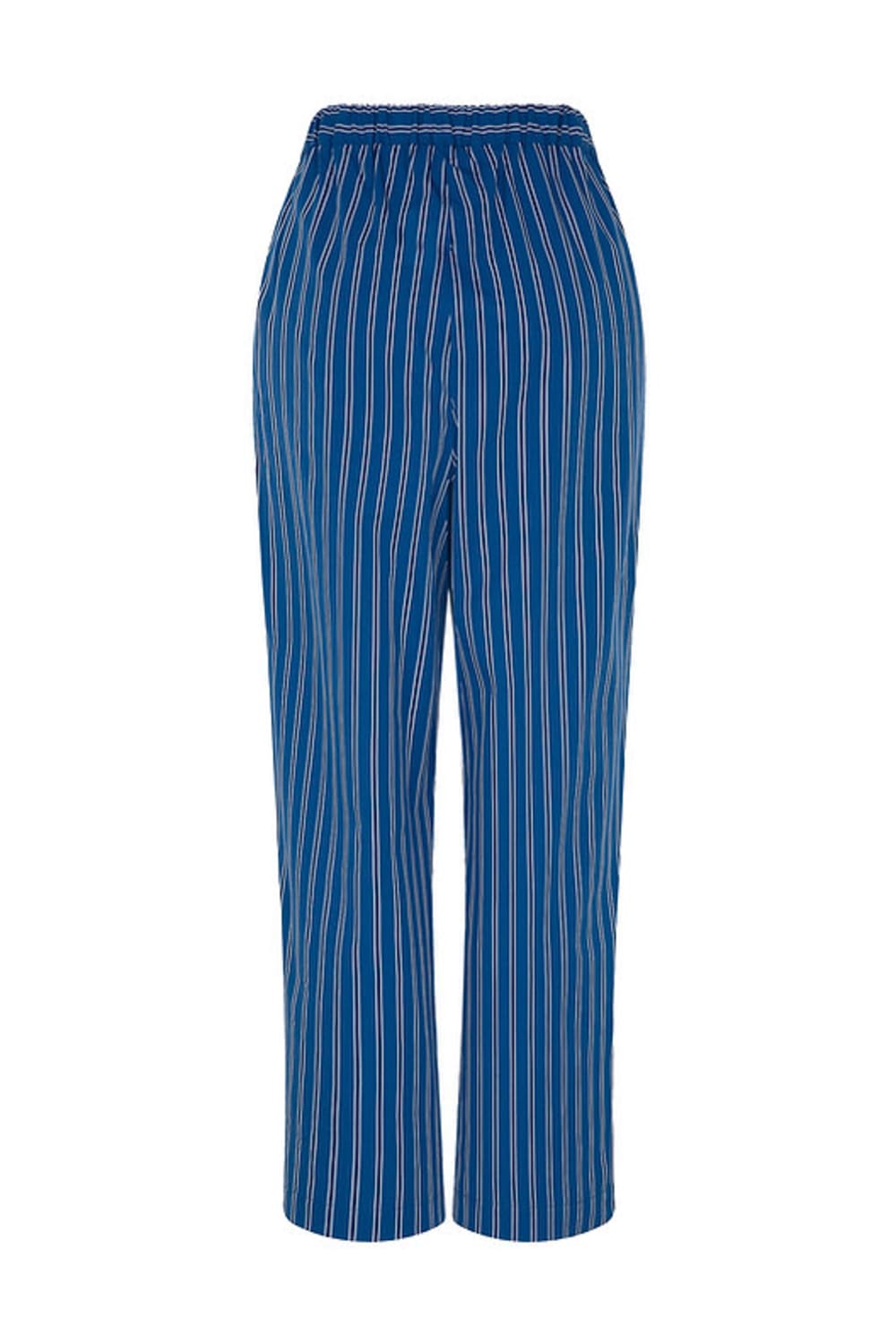 Amour Et Naturel-Lacivert Çizgili Beli Lastikli Bol Pantolon-Pantolon-2-fleurdirect.live