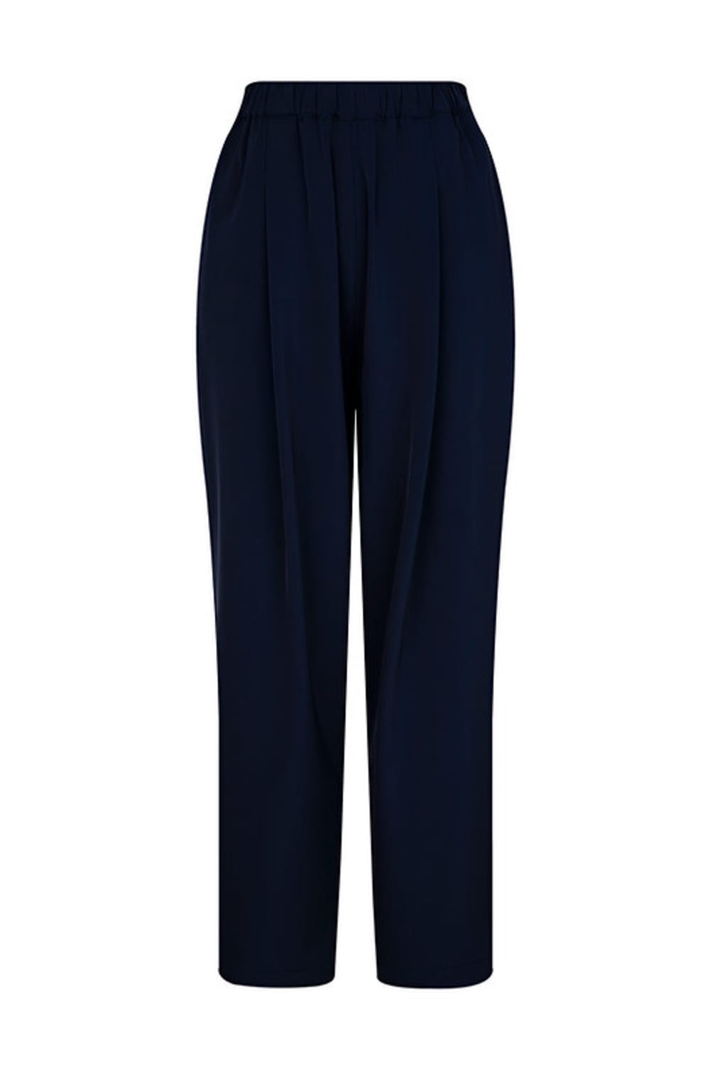 Amour Et Naturel-Tara Teknik Kumaşlı Pantolon Lacivert-Kumaş Pantolon-1-fleurdirect.live