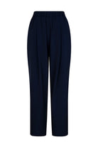 Amour Et Naturel-Tara Teknik Kumaşlı Pantolon Lacivert-Kumaş Pantolon-1-fleurdirect.live