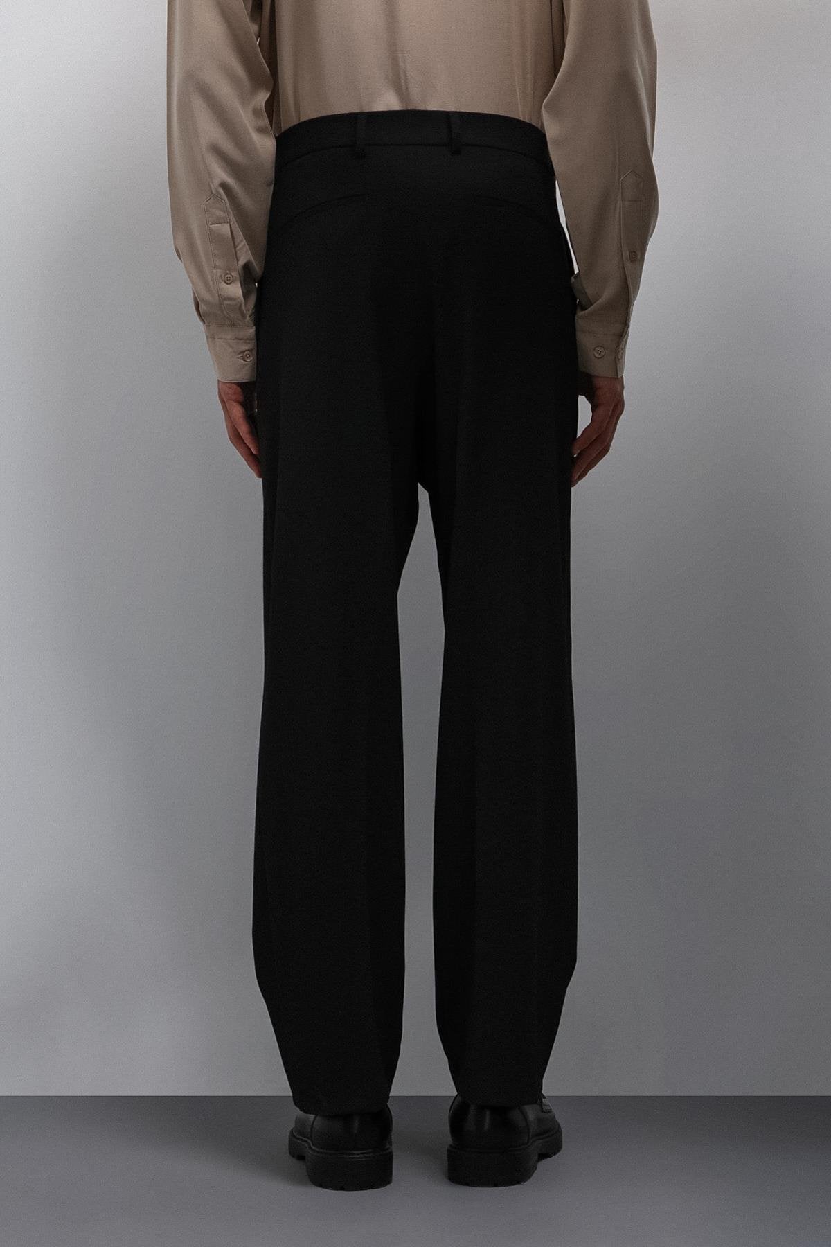 Antioch-Antioch Siyah Relax Fit Pilili Erkek Pantolon-Kumaş Pantolon-6-fleurdirect.live