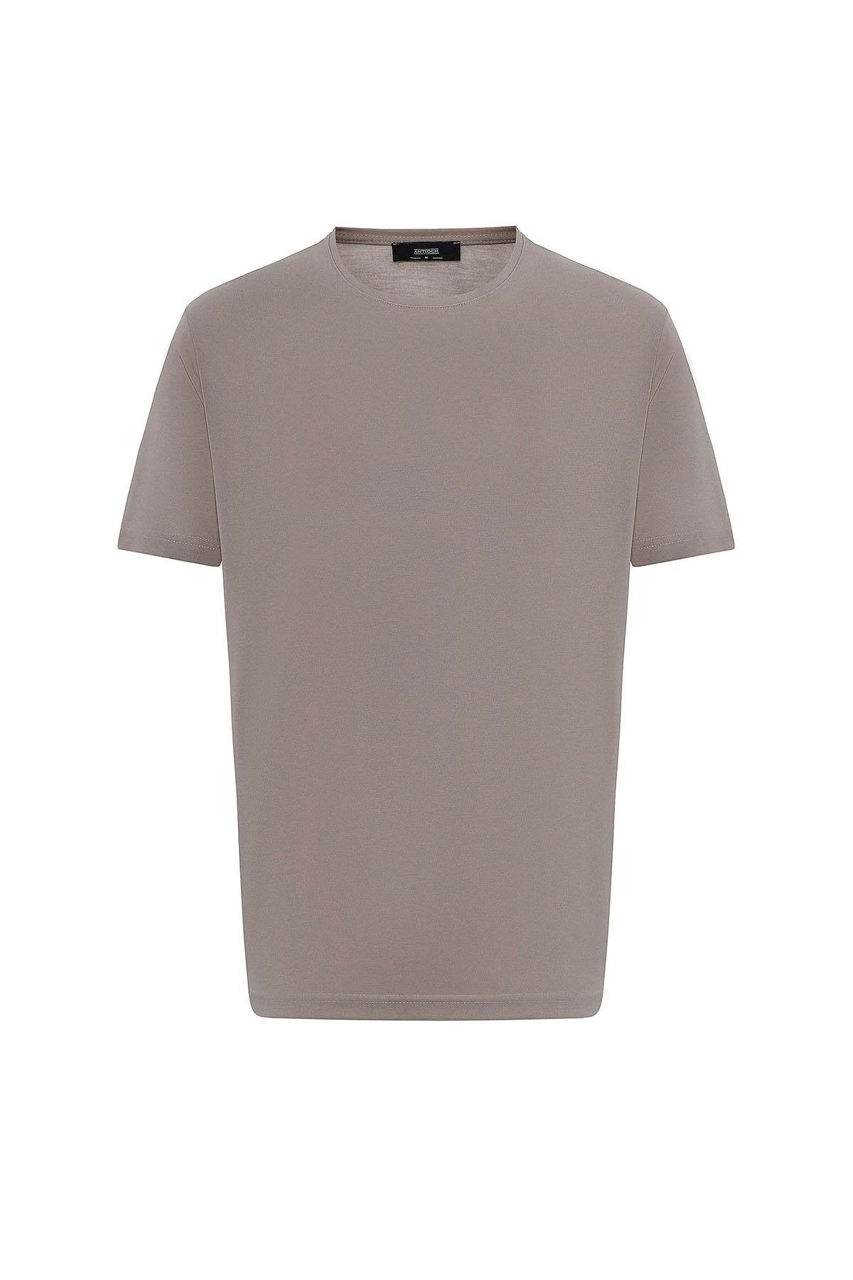 Antioch-Bej Regular Fit Modal Teknik Kumaş Erkek T Shirt-T-Shirts-6-fleurdirect.live