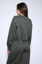 Antioch-Antioch Haki Basic Kadın Sweatshirt-Sweatshirt-4-fleurdirect.live