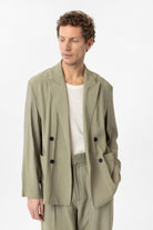 Antioch-Haki Relax Fit Diagonel İnce Erkek Blazer Ceket-Blazer Ceket-3-fleurdirect.live