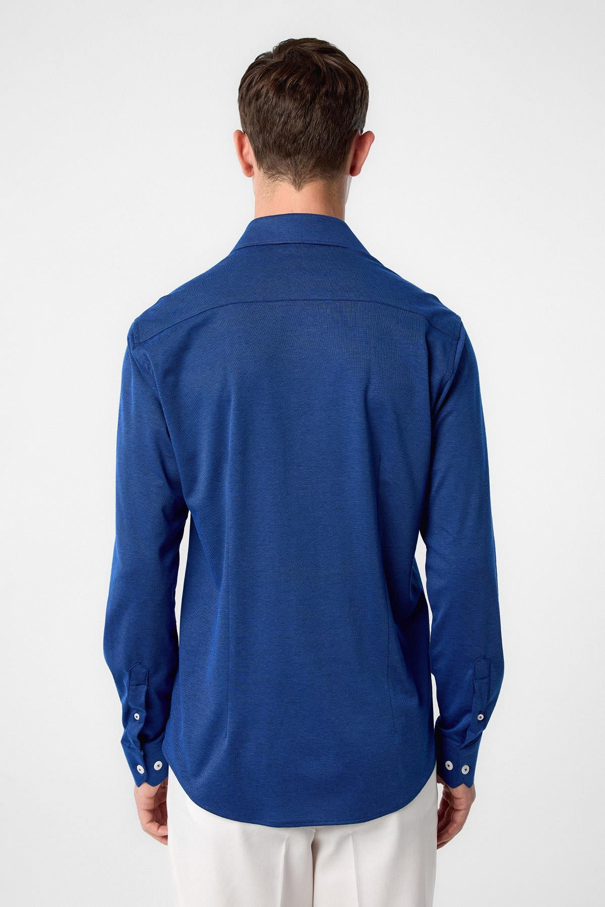Antioch-İndigo Slim Fit Erkek Gömlek-Gömlek-5-fleurdirect.live