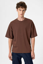 Antioch-Kahve Crop Fit Erkek T Shirt-T-Shirts-1-fleurdirect.live