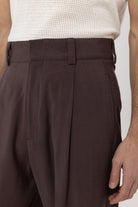Antioch-Kahve Pileli Baggy Fit Erkek Pantolon-Kumaş Pantolon-5-fleurdirect.live