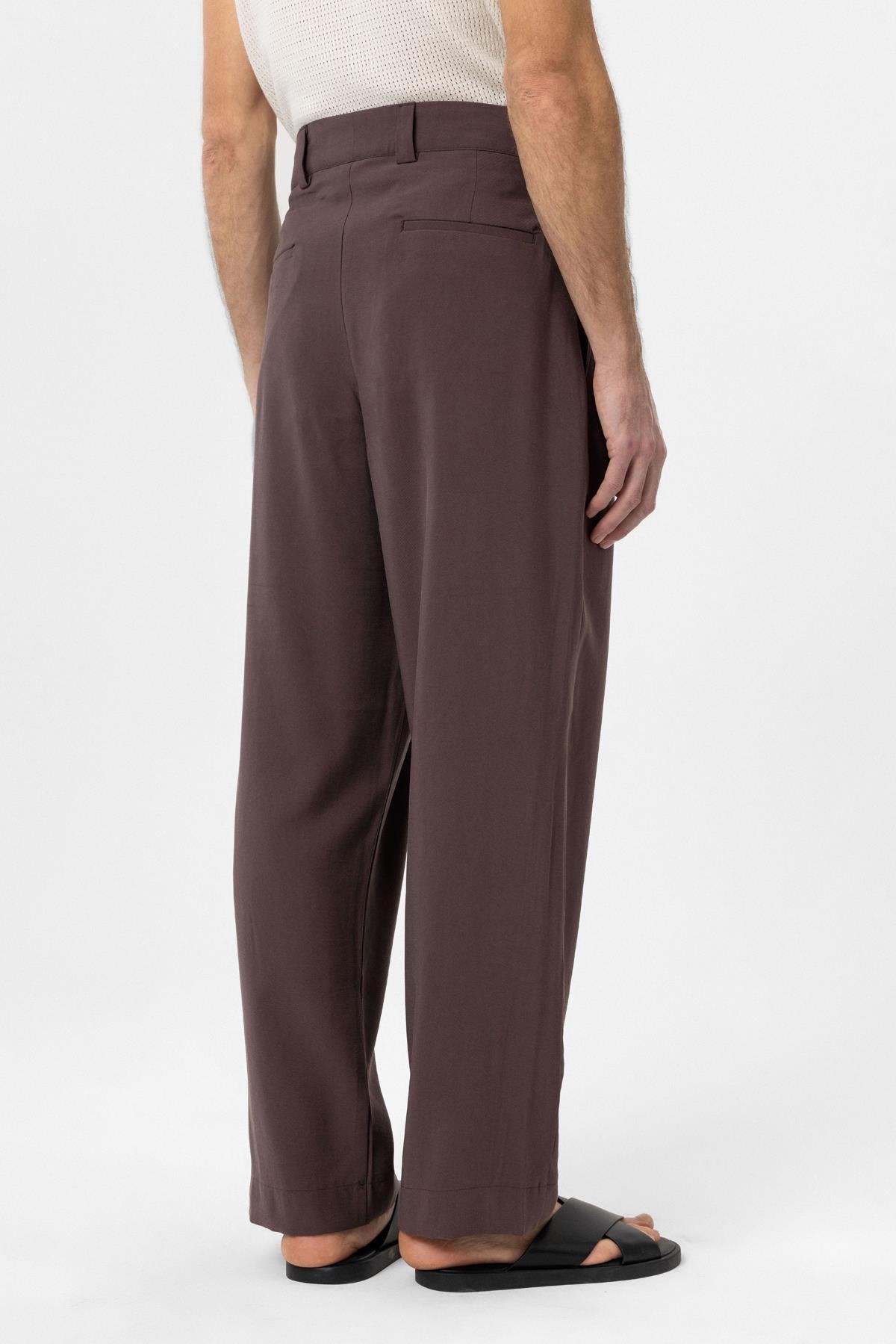 Antioch-Kahve Pileli Baggy Fit Erkek Pantolon-Kumaş Pantolon-7-fleurdirect.live