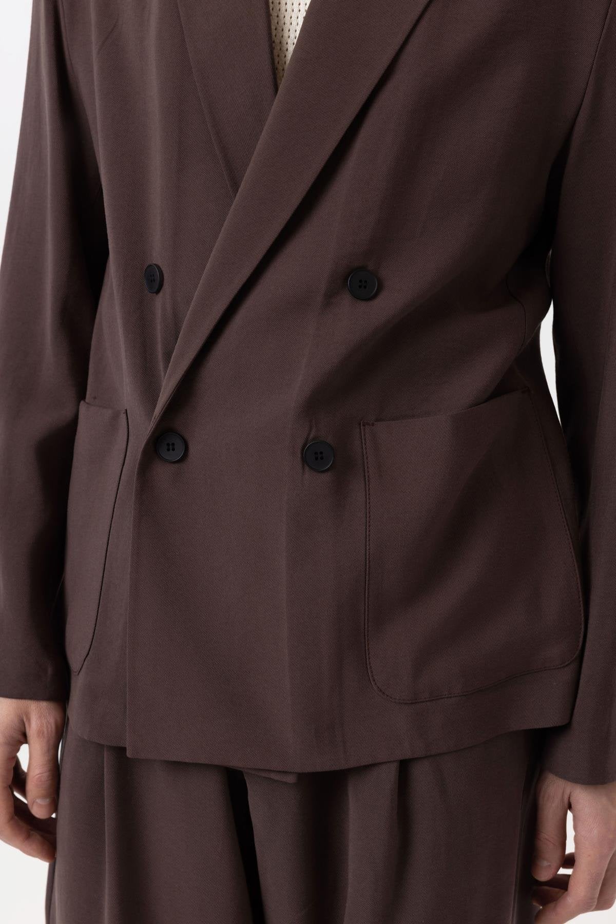 Antioch-Kahve Relax Fit Diagonel İnce Erkek Blazer Ceket-Blazer Ceket-5-fleurdirect.live