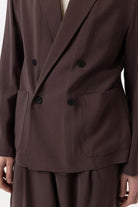 Antioch-Kahve Relax Fit Diagonel İnce Erkek Blazer Ceket-Blazer Ceket-5-fleurdirect.live