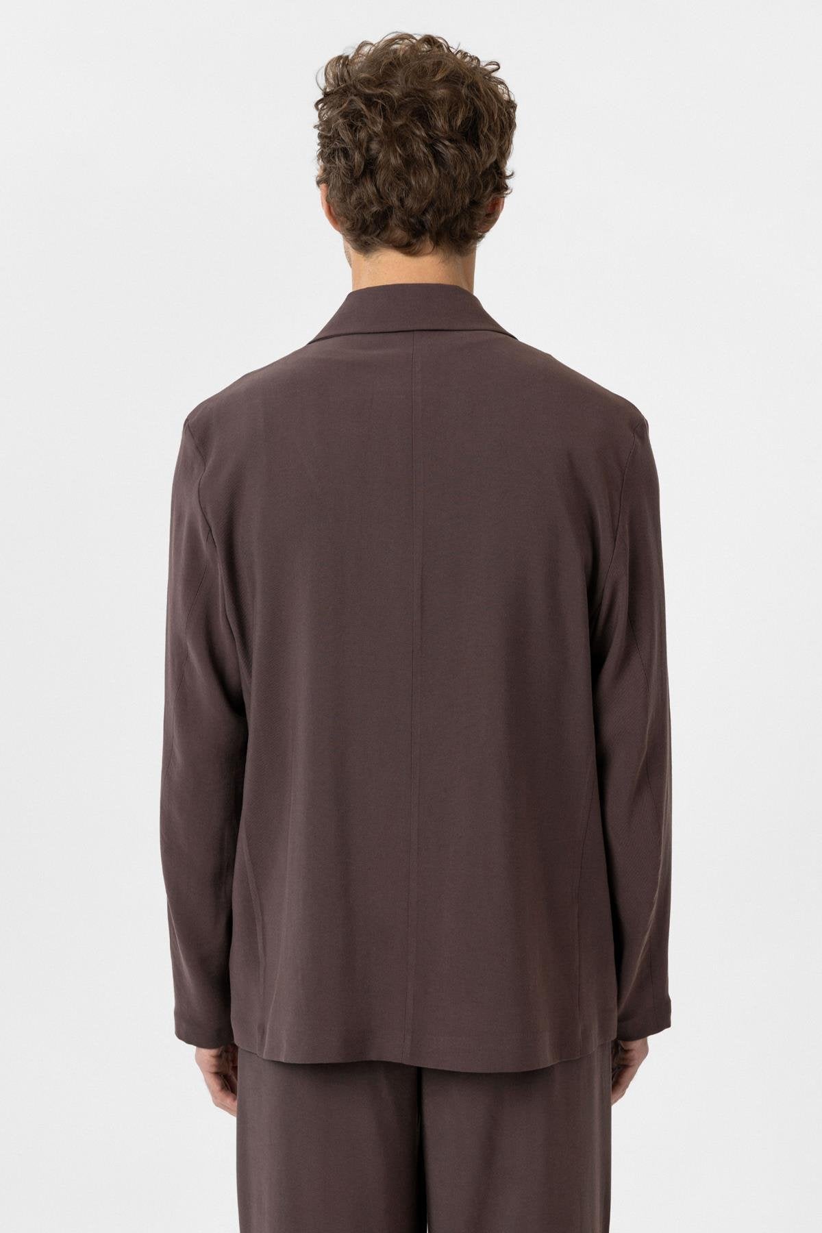 Antioch-Kahve Relax Fit Diagonel İnce Erkek Blazer Ceket-Blazer Ceket-6-fleurdirect.live
