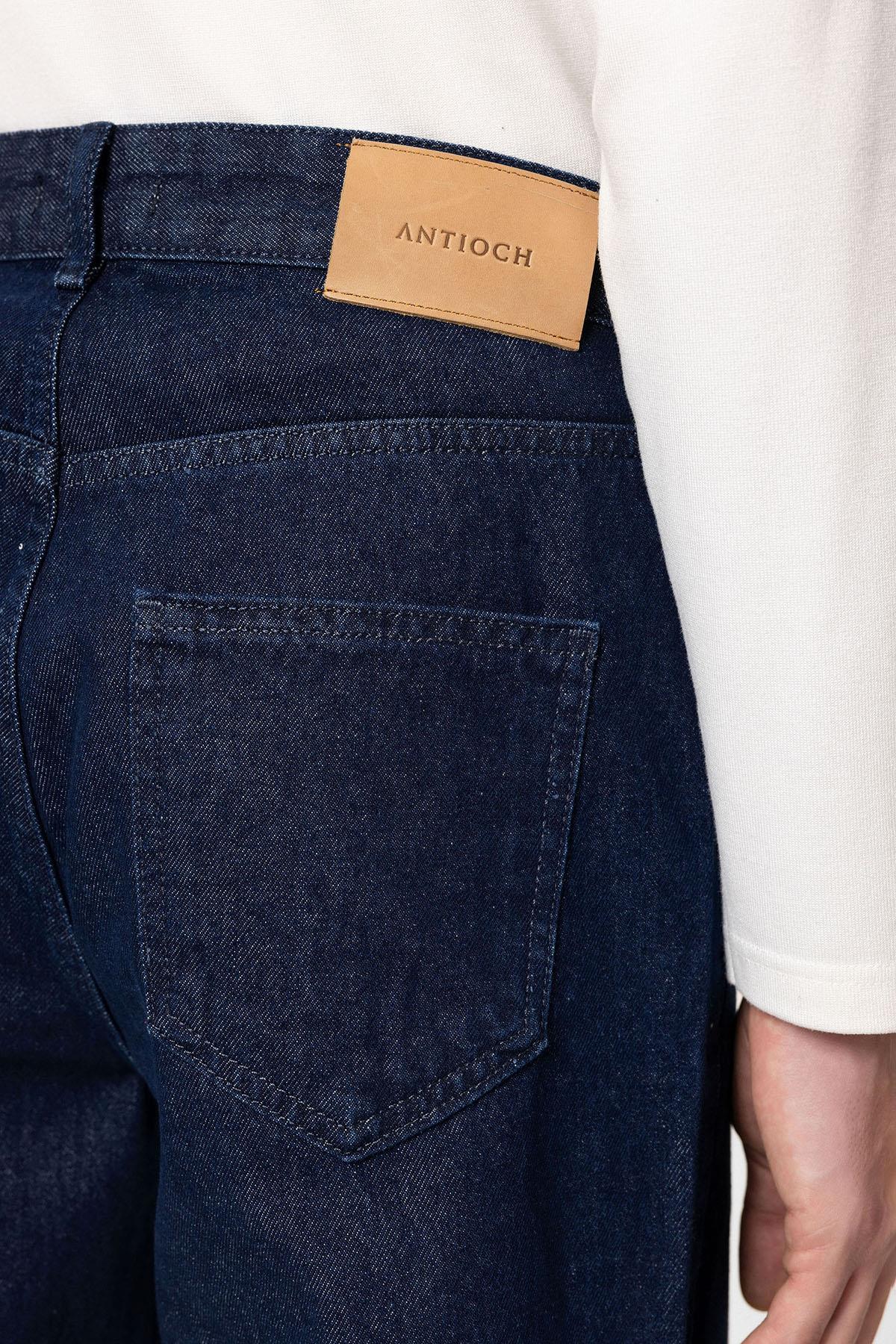 Antioch-Koyu Lacivert Yüksek Bel Relaxed Fit Erkek Kot Pantolon-Kot Pantolon-5-fleurdirect.live