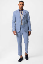 Antioch-Mavi Astarsız Torba Cepli Erkek Blazer Ceket-Blazer Ceket-4-fleurdirect.live