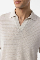Antioch-Natur Polo Yaka Dokulu Erkek Triko T Shirt-T-Shirts-4-fleurdirect.live