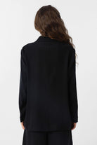Antioch-Siyah Kruvaze Kadın Blazer Ceket-Blazer Ceket-4-fleurdirect.live
