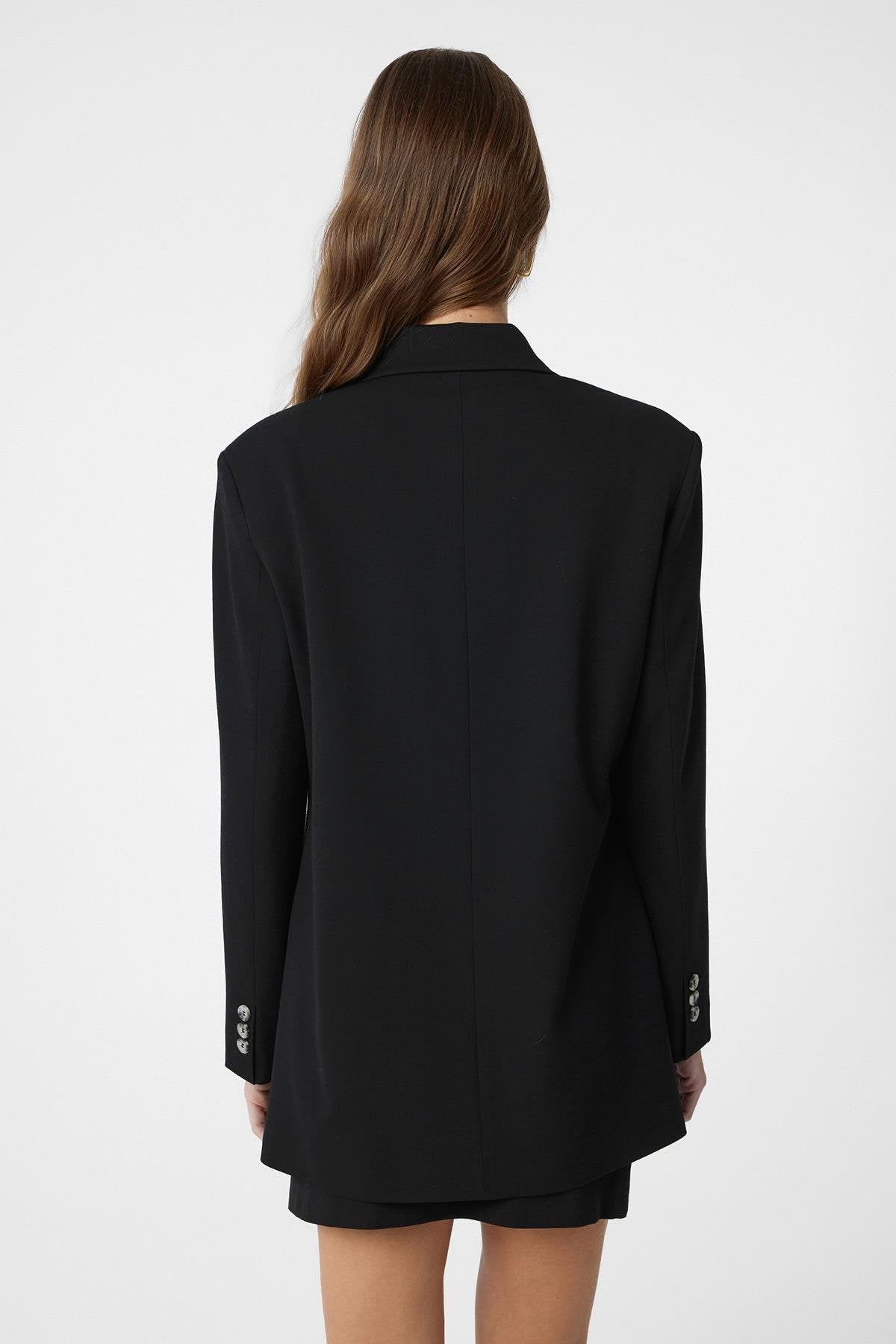 Antioch-Siyah Kuşaklı Kadın Blazer-Blazer Ceket-5-fleurdirect.live