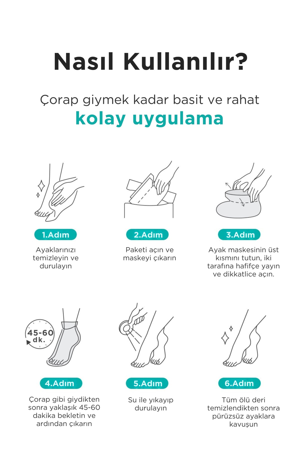 Ariul Smooth & Pure Foot Peeling Mask Nourishing 2 Pairs - Çorap Tipi Yoğun Besleyici Ayak Peeling Maskesi 2 Çift (4 Adet)