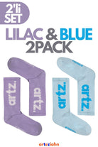 Essentials Blue & Lilac Lifestyle & Spor Havlu Taban Organik Pamuklu 2'li Çorap Seti - 0