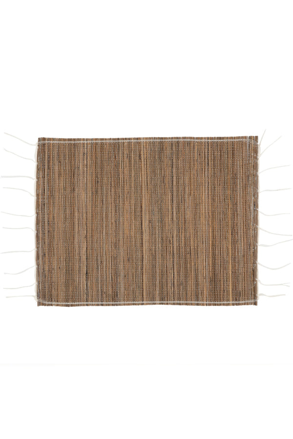 Amerikan Servis Naturel Rattan Beyaz Dikişli