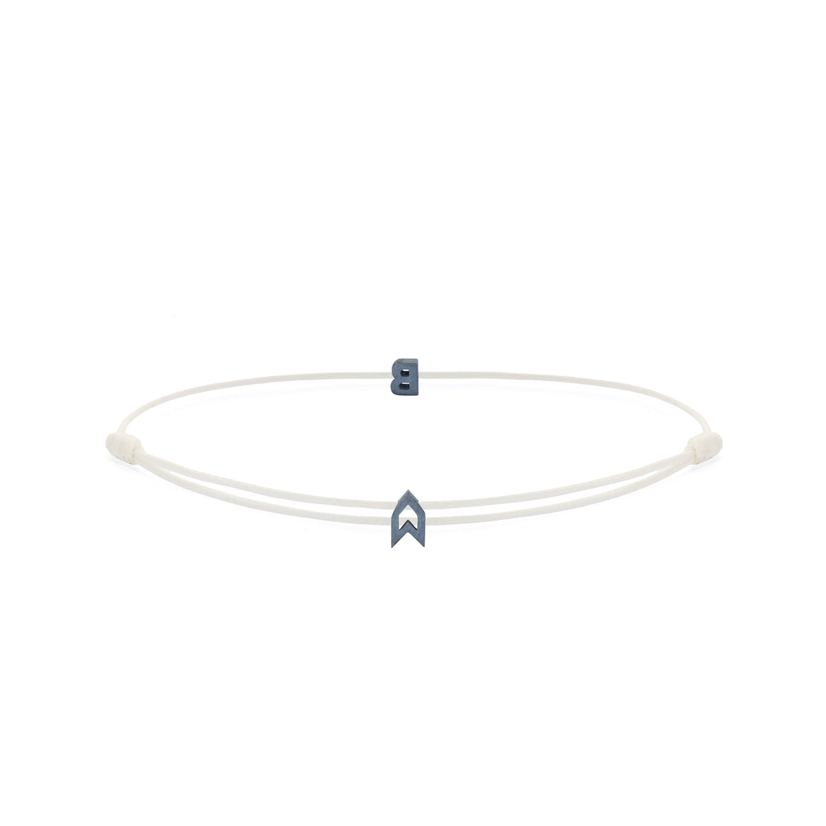Alphabet White Chance Bracelet In Oxide