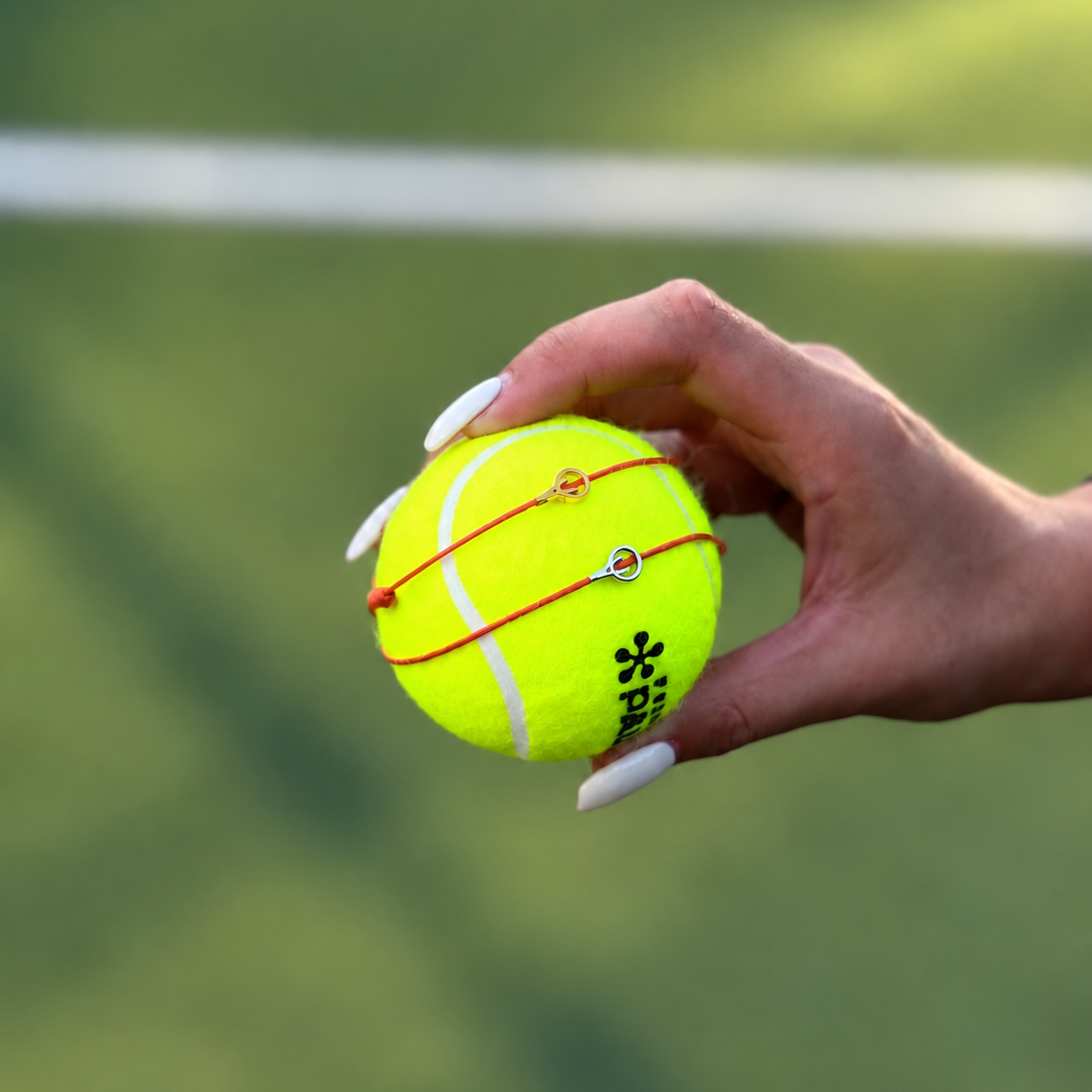 Red Padel Chance Bracelet In Silver