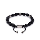 Onyx Shambala Bracelet In Silver