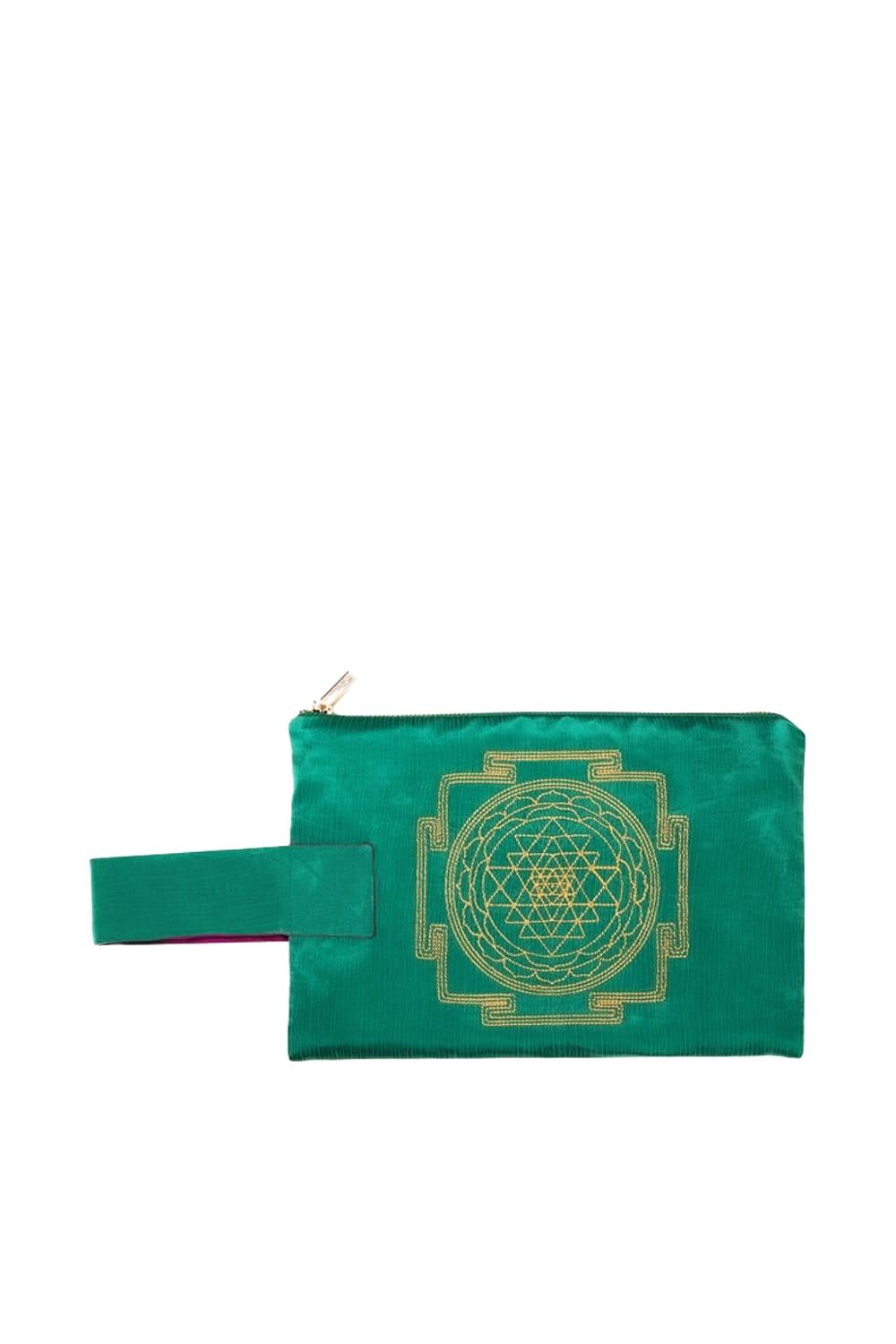 Ayanas-Sri̇ Yantra Clutch Çanta - Jade-Clutch-1-fleurdirect.live