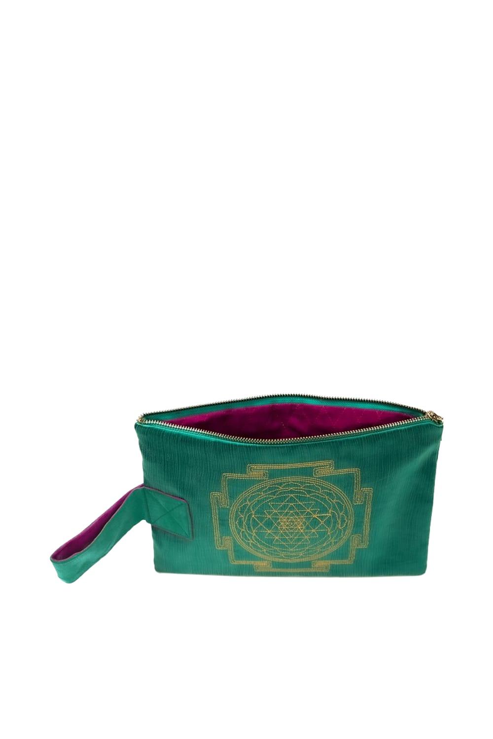 Ayanas-Sri̇ Yantra Clutch Çanta - Jade-Clutch-3-fleurdirect.live