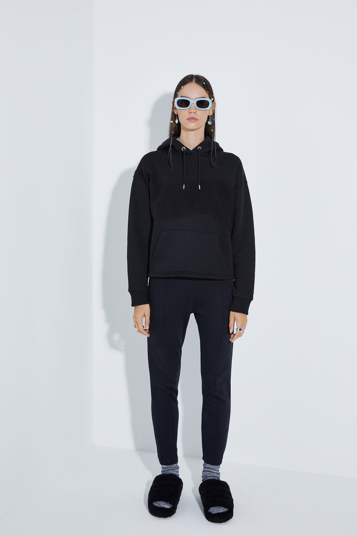 Kapüşonlu Sweatshirt - Siyah