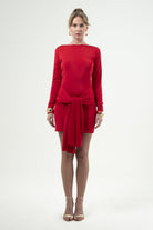 BÉLF-Luna Red Dress-Elbise-3-fleurdirect.live