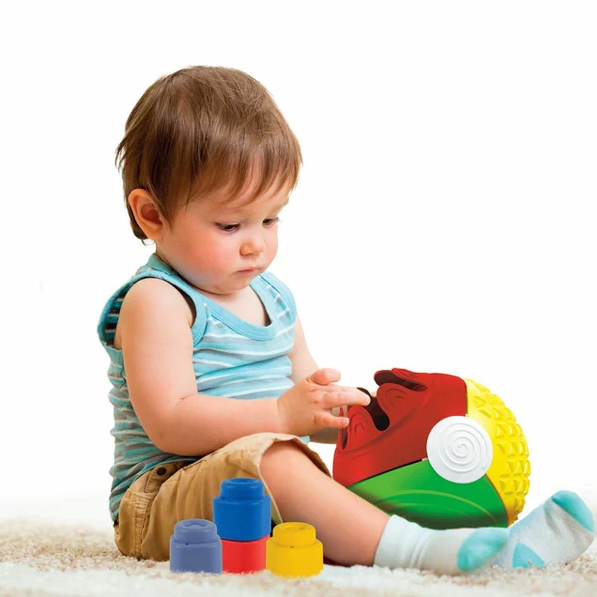 Baby Clementoni-17689 Soft Clemmy Yumuşak Blok Duyusal Top, 5 Parça 6 36 Ay-Bebek Oyuncakları-3-fleurdirect.live