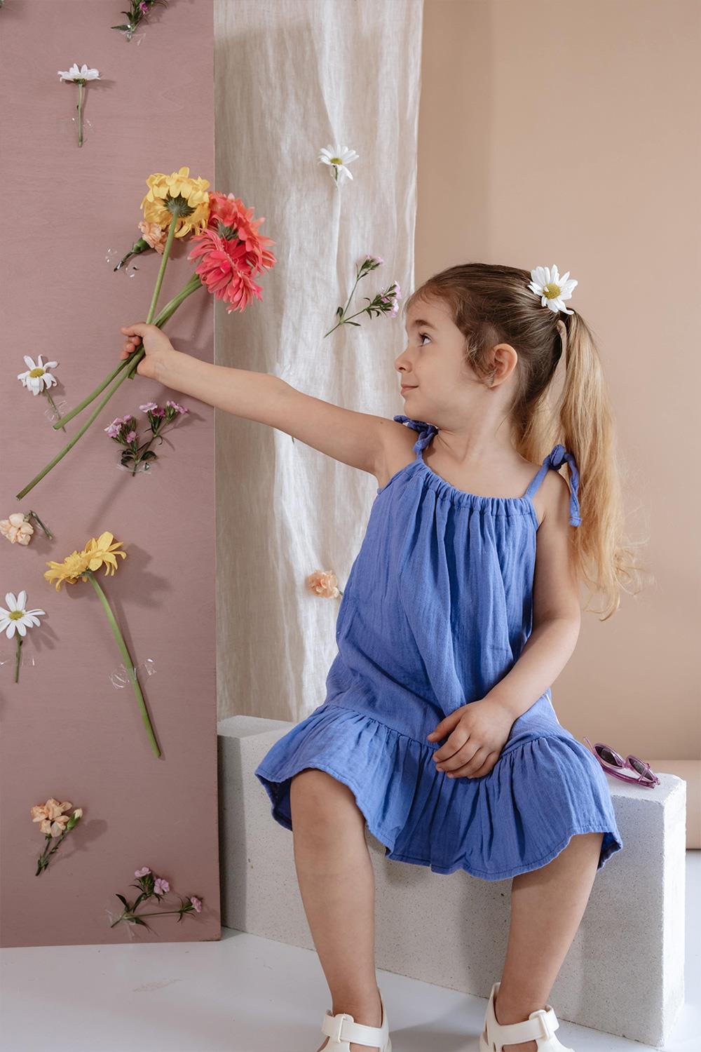 Babybek-Menekşe Müslin Elbise-Çocuk Elbise & Tulum-1-fleurdirect.live