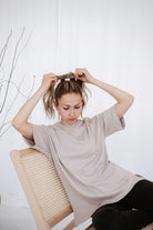 Babybek-Premium Kadın Oversize Vizon T Shirt-T-Shirts-1-fleurdirect.live