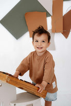 Babybek-Premium Oversize Unisex Çocuk Kahverengi T Shirt-T-Shirts-6-fleurdirect.live