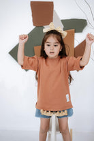 Babybek-Premium Oversize Unisex Çocuk Kiremit T Shirt-T-Shirts-4-fleurdirect.live