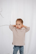Babybek-Premium Oversize Unisex Çocuk Vizon T Shirt-T-Shirts-5-fleurdirect.live