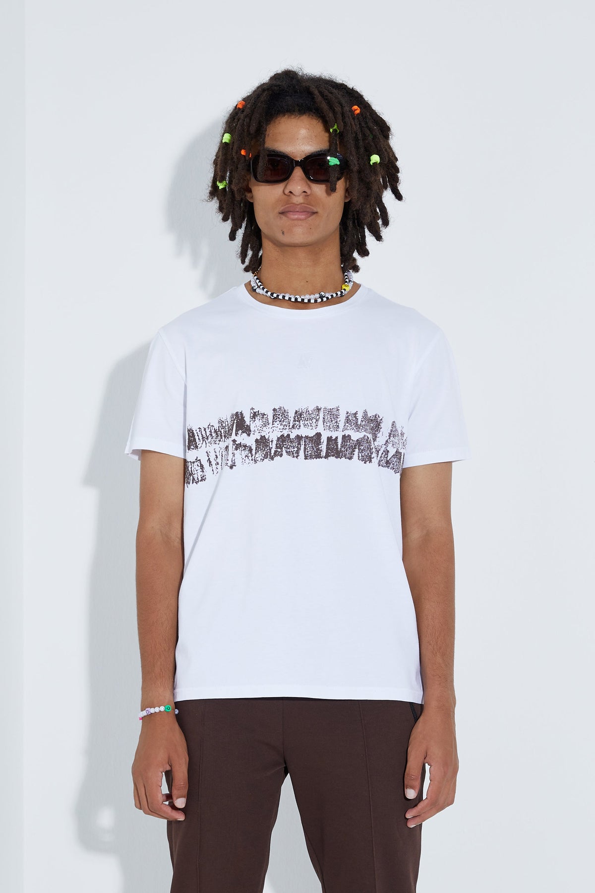 Batik T-Shirt - Beyaz/Kahverengi