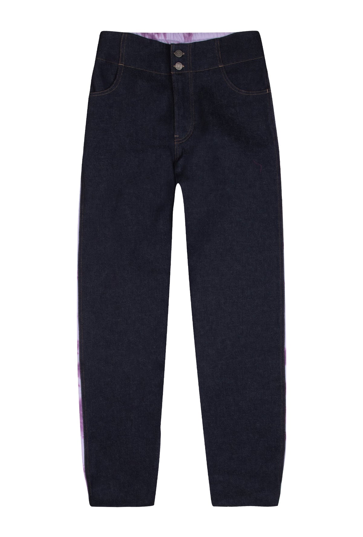 Denim Boyfriend Pantolon - Lacivert/Lila