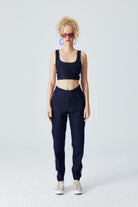 Denim Boyfriend Pantolon - Lacivert/Lila