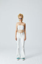 Denim Bralet - Beyaz/Yeşil