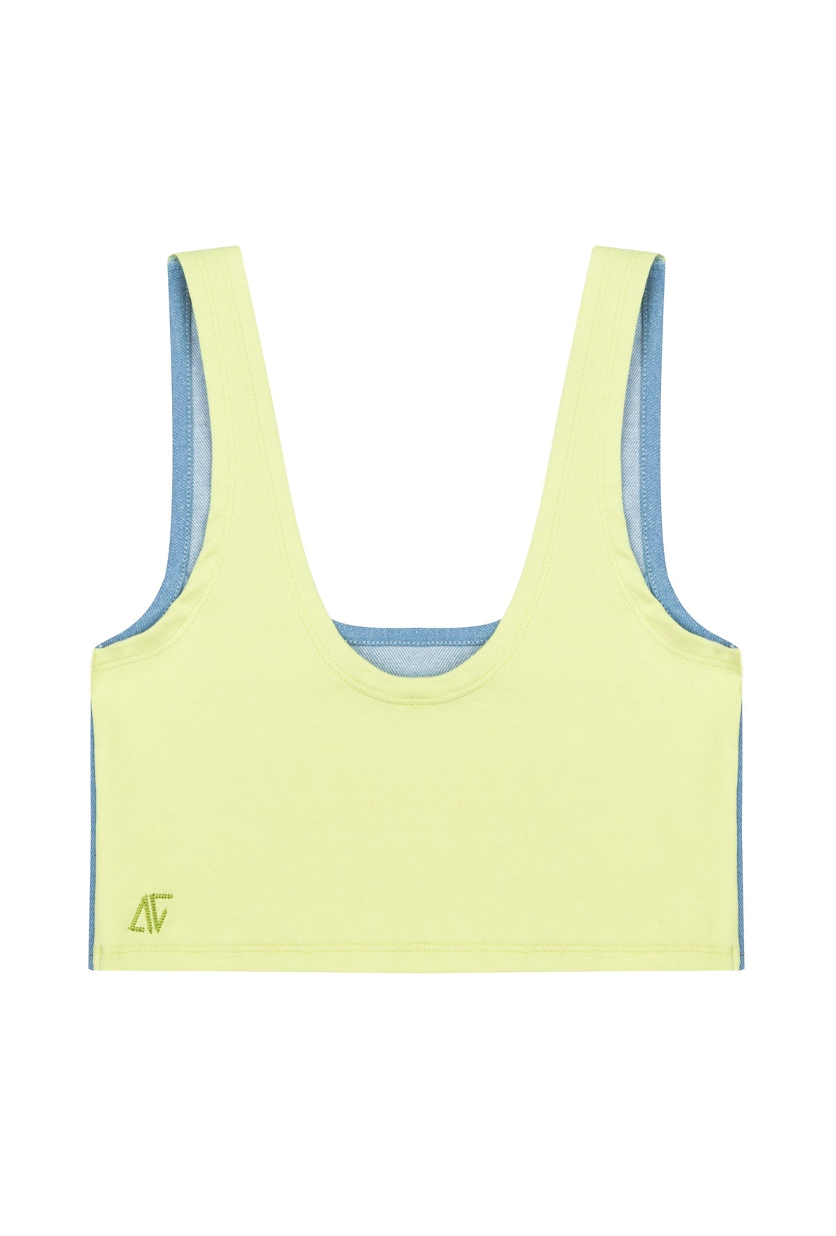 Denim Tank Top -Yeşil/Sarı