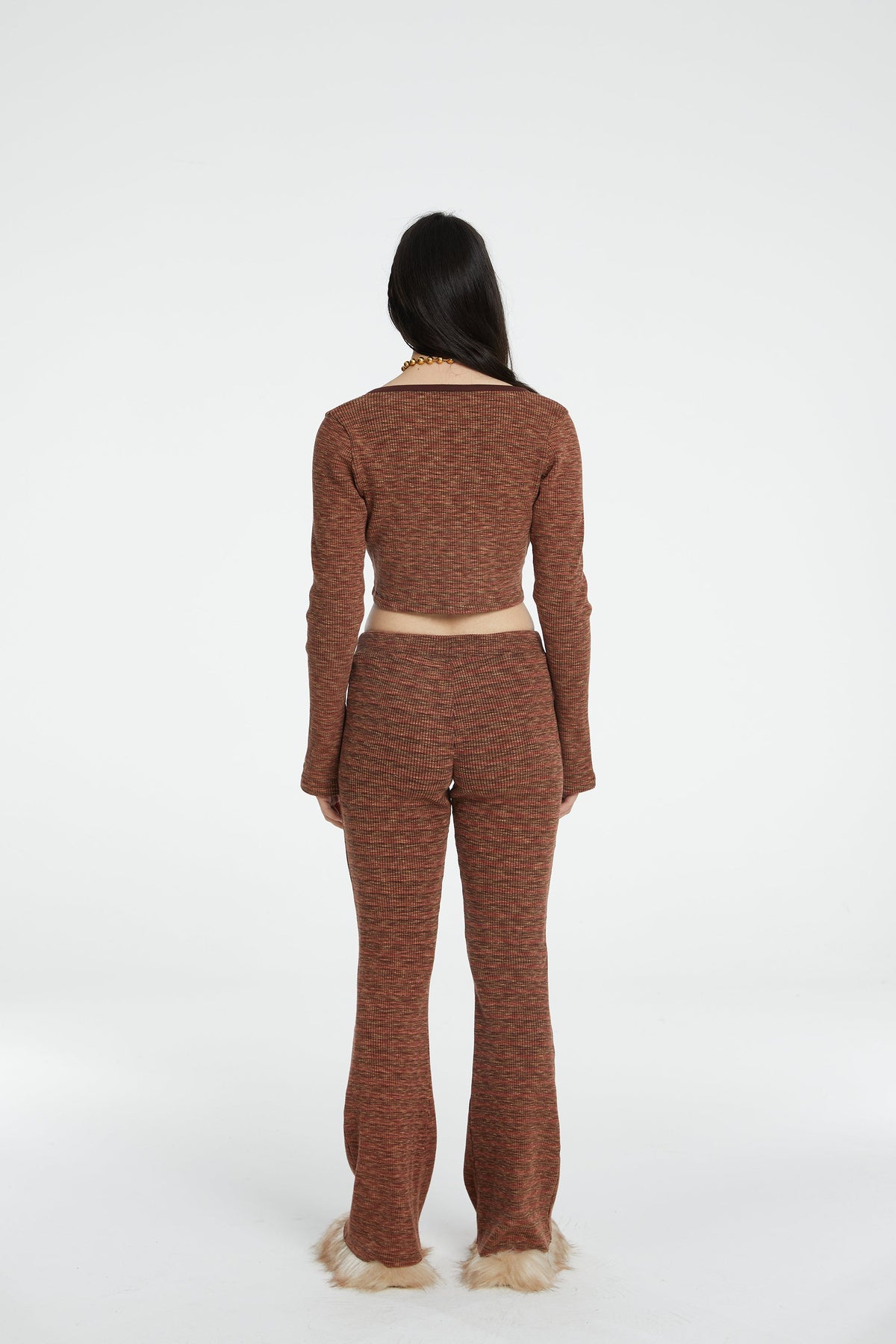 Flare Knit Pantolon- Kiremit