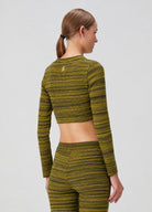 Knit Crop Top - Sarı/Siyah