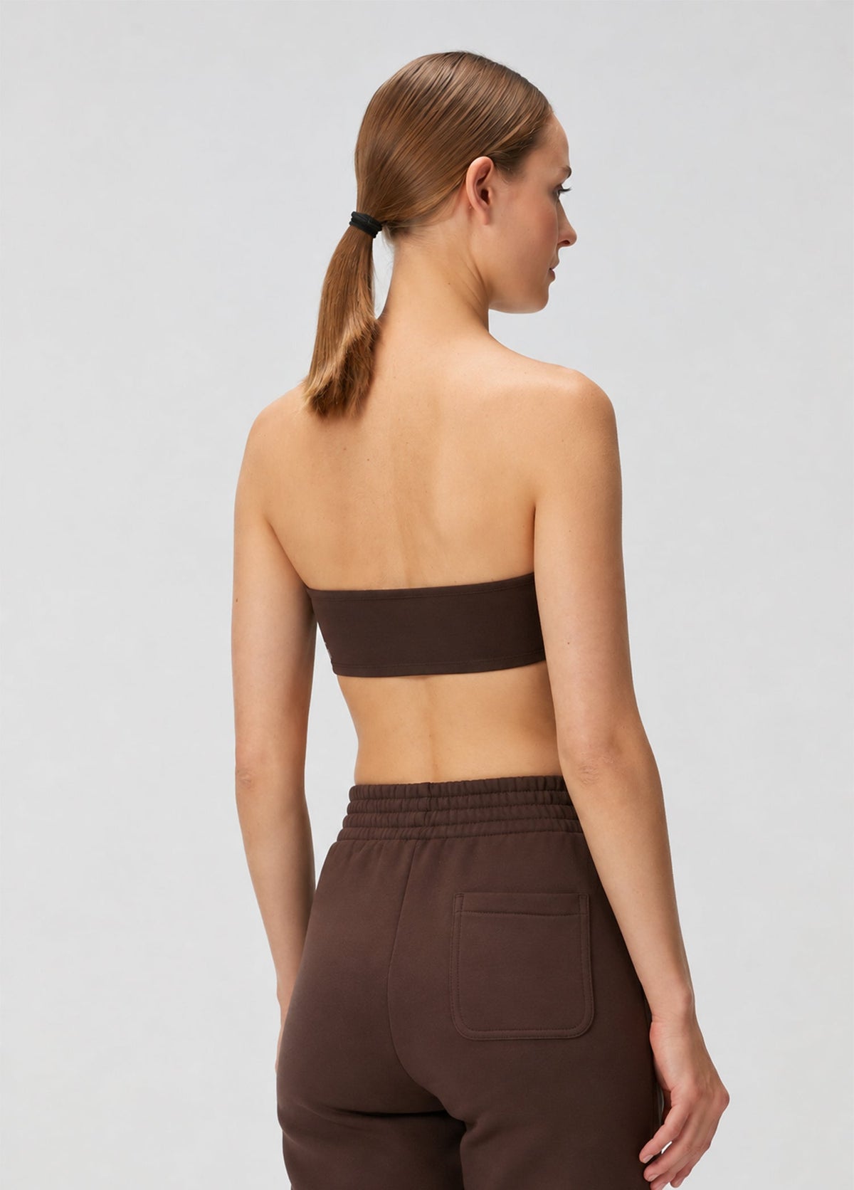 Vegan Deri Bralet - Kahverengi