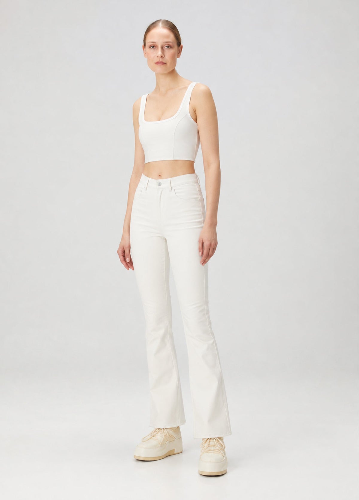 Vegan Deri Tank Top - Beyaz