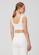 Vegan Deri Tank Top - Beyaz